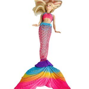 Barbie Mermaid Dreamtopia Mermaid 2015 Doll Rainbow Light Up Colorful Tail 13"